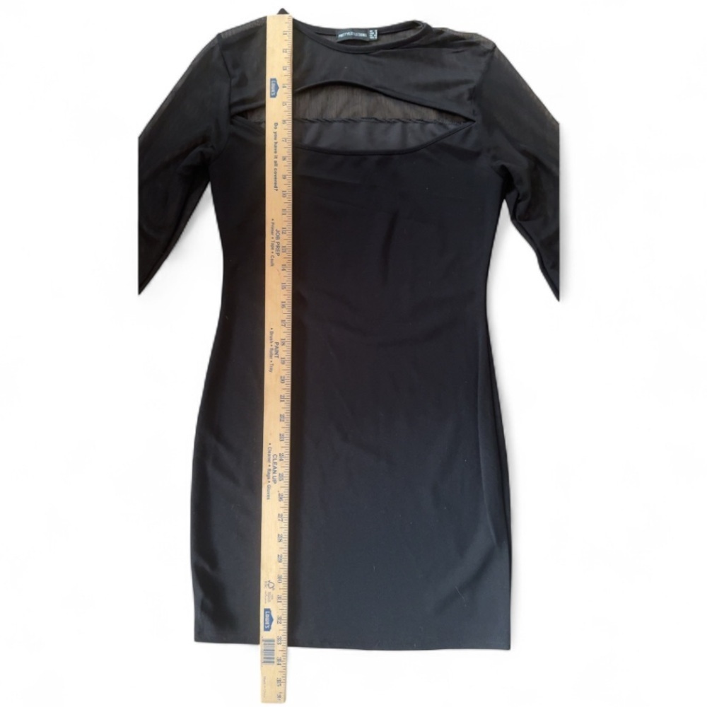PrettyLittleThing Black Long Sleeve Dress, women's size 8 - Picture 3 of 7